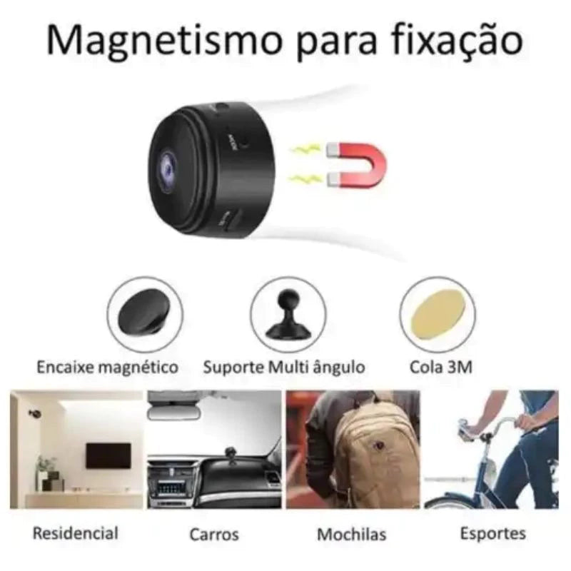Mini Câmera Vigilante Wifi HD com Visão Noturna