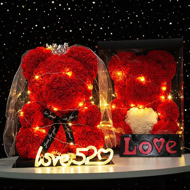 Urso de Rosas com Led (+ Caixa de Presente)™