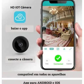 Mini Câmera Vigilante Wifi HD com Visão Noturna