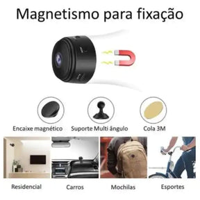 Mini Câmera Vigilante Wifi HD com Visão Noturna