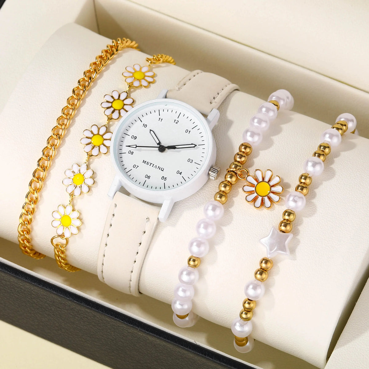 Conjunto Pulseiras de Girassol 5 Peças Sunshine