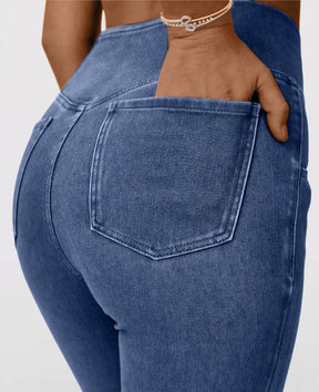 Calça Jeans de Cintura Alta Cruzada™ (Efeito Modelador)