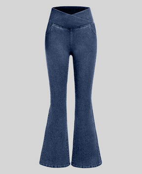 Calça Jeans de Cintura Alta Cruzada™ (Efeito Modelador)