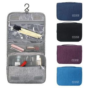 porta-maquiagem impermeável, organizador de maquiagem de viagem, bolsa de cosméticos impermeável, necessaire para viagem, saco de maquiagem Oxford, organizador de higiene pessoal, porta-maquiagem com separação seca e úmida, necessaire leve para viagem, porta-maquiagem com gancho, organizador de maquiagem portátil