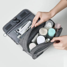 porta-maquiagem impermeável, organizador de maquiagem de viagem, bolsa de cosméticos impermeável, necessaire para viagem, saco de maquiagem Oxford, organizador de higiene pessoal, porta-maquiagem com separação seca e úmida, necessaire leve para viagem, porta-maquiagem com gancho, organizador de maquiagem portátil