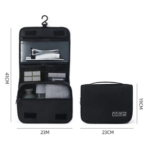 porta-maquiagem impermeável, organizador de maquiagem de viagem, bolsa de cosméticos impermeável, necessaire para viagem, saco de maquiagem Oxford, organizador de higiene pessoal, porta-maquiagem com separação seca e úmida, necessaire leve para viagem, porta-maquiagem com gancho, organizador de maquiagem portátil