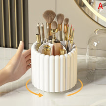 porta-maquiagem rotativo, organizador de cosméticos, armazenamento com tampa, porta-pincéis de maquiagem, organizador de batons, solução de armazenamento elegante, acessórios de beleza, organizador com design rotativo, porta-maquiagem com proteção, organizador de maquiagem ABS