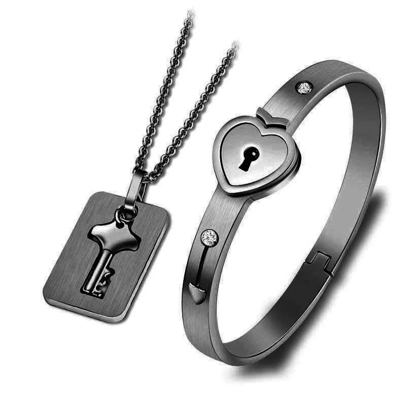 pulseira de coração, gargantilha de coração, joias para casais, pulseira de aço inoxidável, pulseira feminina, pulseira de casal