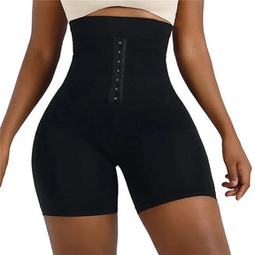 shaper modelador, modelador de cintura alta, shapewear feminino, modelador com gancho, controle de barriga, roupa íntima modeladora, modelador corporal confortável, cinturão modelador, shapewear de nylon, modelador com botões decorativos