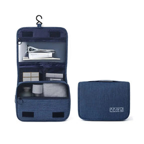 porta-maquiagem impermeável, organizador de maquiagem de viagem, bolsa de cosméticos impermeável, necessaire para viagem, saco de maquiagem Oxford, organizador de higiene pessoal, porta-maquiagem com separação seca e úmida, necessaire leve para viagem, porta-maquiagem com gancho, organizador de maquiagem portátil